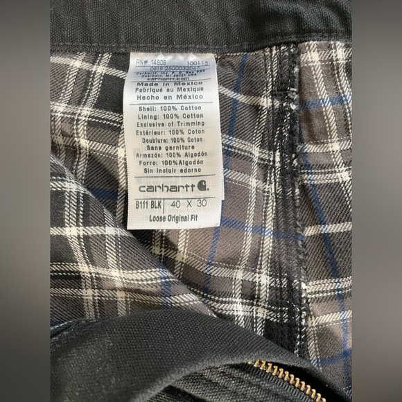 CARHARTT Mens LOOSE FIT WASHED DUCK FLANNEL-LINED UTILITY WORK PANT Size… - Picture 9 of 9
